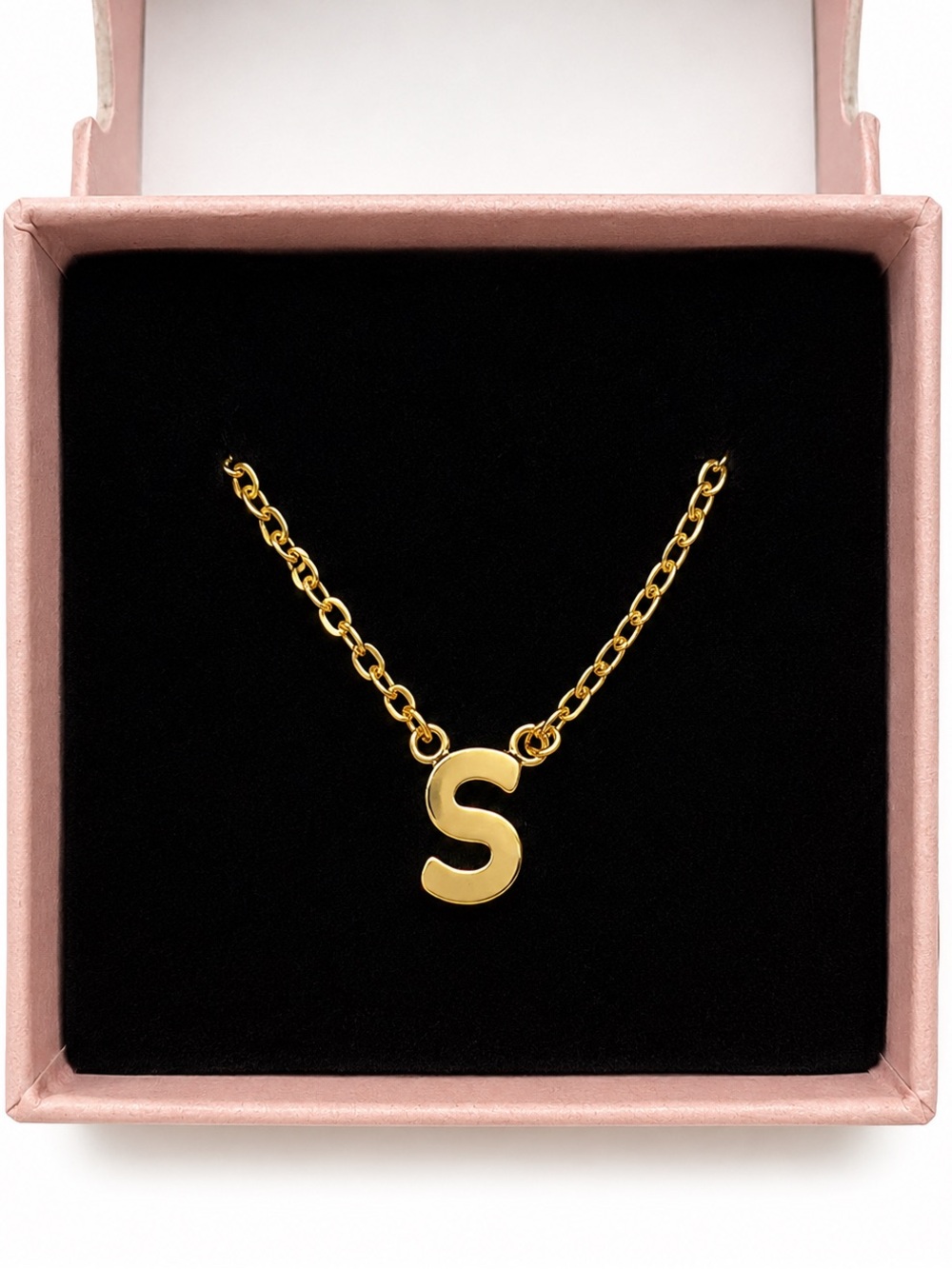 PoXtex Gold Tone Layered Initial “S” Necklace Set New in Box